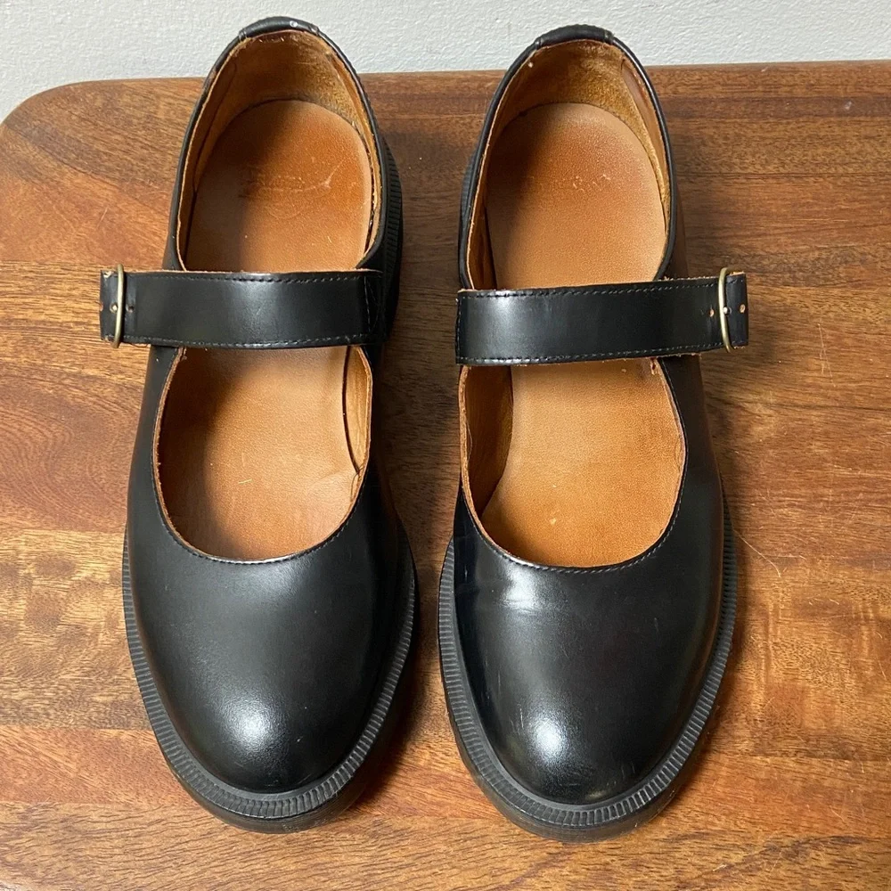 Dr. Martens Vintage Indica Black Mary Jane Leather Shoes - Picture 3 of 10